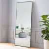 Modern Full Length Mirror, 65" x 22"x 1.2" - Black - Aluminum alloy