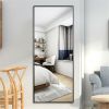 Modern Full Length Mirror, 65" x 22"x 1.2" - Black - Aluminum alloy