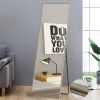 Modern Full Length Mirror, 65" x 22"x 1.2" - Matte Champagne - Aluminum alloy