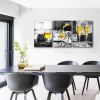Kitchen Wall Art Gold Wine Glasses Canvas Prints Black and White Wall Art Wine Cups Modern Artwork  Dining Room Pubs Bar Home Decor - 12x16inchx3pcs