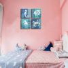Ocean Life Theme Canvas  Bathroom Decor Seahorse Octopus Crab Fish Underwater Painting Framed Artworks  Decoration - 12x12inchx4pcs