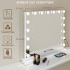 Vanity Mirror with Lights, Hollywood Lighted Makeup Mirro17pcs Light Smart Touch Control 3Colors Dimmable Light,Table-Top or Wall Mount - White