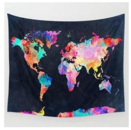 Net red bed head world map Nordic wind photo decoration cloth room dormitory hang cloth - 150x230cm thi ck - Thick