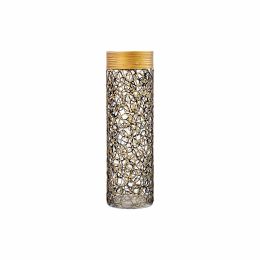 Gold infinity decorated vase | Handpainted Glass Vase for Flowers | Cylinder Vase | Office Design | Home Decor | Large Floor Vase 16 inch - Gold - 400