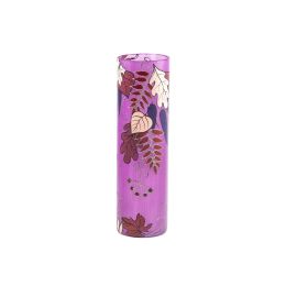 Bright autumn | Art decorated glass vase | Glass vase  flowers | Cylinder Vase | Interior Design | Large Floor Vase 16 inch - Purple - 400