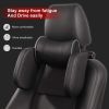 Car Travel Headrest Car Seat Headrest Pillow Adjustable PU Leather Head Neck Pillow Headrest for Travel Sleep Neck Support - black
