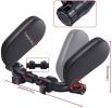 Car Travel Headrest Car Seat Headrest Pillow Adjustable PU Leather Head Neck Pillow Headrest for Travel Sleep Neck Support - black