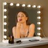 Vanity Mirror with Lights, Hollywood Lighted Makeup Mirro17pcs Light Smart Touch Control 3Colors Dimmable Light,Table-Top or Wall Mount - White