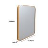 DunaWest 24 Inch Matte Gold Rectangular Wall Mirror, Round Corners, Gold - Default