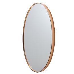 DunaWest 35 Inch Oval Hanging Accent Wall Mirror with Metal Frame, Matte Gold - Default
