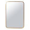 DunaWest 24 Inch Matte Gold Rectangular Wall Mirror, Round Corners, Gold - Default