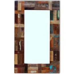 Mirror Solid Reclaimed Wood 31.5"x19.7" - Multicolour
