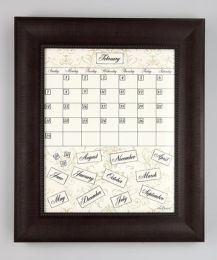 Organizer, Dry Erase Calendar Board Framed Brown Medium Contrast Home and Office organization - 17033BR