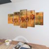 Canvas Wall Print Set Lions 39" x 20" - Multicolour