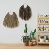 Seagrass Wall Fan Rustic Boho Woven Wall Pediment for Narrow Wall - Mix
