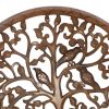 Dunawest 36 Inch Round Wooden Wall Art Decor, Tree of Life Art, Carved Cutout design, Sitting Birds, Walnut - UPT-195272