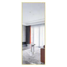 Modern Full Length Mirror, 65" x 22"x 1.2" - Brushed Gold - Aluminum alloy