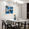 Blue Rose Canvas Wall Art Flower Canvas Prints for Bedroom Living Room Bathroom Decor 4 Pieces - 12x12inchx4pcs