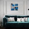 Blue Rose Canvas Wall Art Flower Canvas Prints for Bedroom Living Room Bathroom Decor 4 Pieces - 12x12inchx4pcs