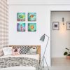 Bathroom Kitchen Wall Decoration Sea Turtle Octopus Goldfish Ocean Beach Decor-4 Panel Canvas Prints Wall Picture - 12x12inchx4pcs