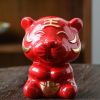 750ml Red Ceramic Wine Bottle Wine Jar Tiger Wine Vase Flask Flagon - Default
