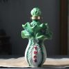 17oz Ceramic Wine Bottle Wine Jar Chinese Style Empty Wine Jug Cabbage Wine Vase Flask Flagon - Default