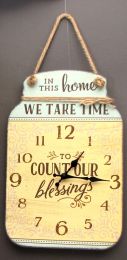 Tin Wall Clock ""Count Our Blessings"" - 049-16640