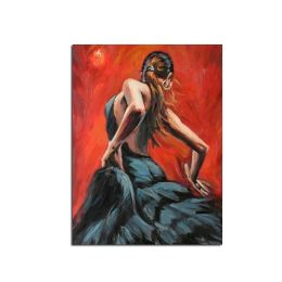 Ha's Art 100% Handmade Abstract Oil Painting Wall Art Modern Minimalist Dancing Girl Picture Canvas Home Decor For Living Room No Frame - 90x120cm