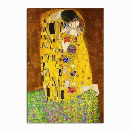 Classic Artist Gustav Klimt kiss Abstract Oil Painting on Canvas Poster Modern Art Wall Pictures For Living Room No Frame - 100x150cm