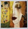 Canvas Paintings Golden Tears And Kiss Wall Art Oil Painting Pictures Famous Classical Art For Living Room Home Decoration No Frame - 100x100cm