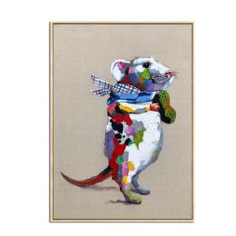 Wall Art Handmade Colored Mouse Oil Painting On Canvas Living Room Home Decor Wall pictures Hand Painted Animal Pictures No Frame - 60x90cm