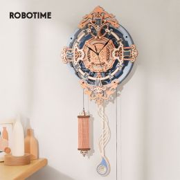Robotime Rokr Romantic Time Art LC701 EU Style Mechanical Wall Clock 3D Wooden Puzzle Design Building Model Set  - LC701