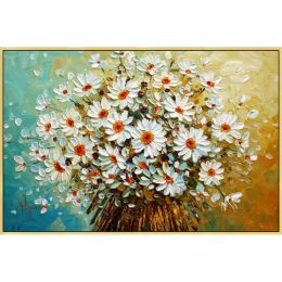 Canvas Oil Painting palette knife 3D texture acrylic Flower Wall art Picture For Living Room home decor quadros cuadro decoracion - 100x150cm