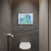 Blue Wall Art Decoration Retro Flower Painting 1 Panel Floral Canvas Wall Art for Bedroom Bathroom Living Room Decor - 16inchx24inch