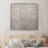 Hand Carved Panels Wooden Wall Art with Cutouts, Set of 3, Distressed White - UPT-225287
