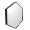 DunaWest 24 Inch Hexagon Modern Geometric Hanging Accent Wall Mirror, Metal Frame, Black - Default