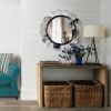 DunaWest Round Accent Wall Mirror with Scalloped Design and Beveled Edges, Silver - UPT-228541