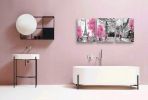 Black and White Wall Art Girls Pink Paris Theme Canvas Prints Eiffel Tower Wall Paintings London Big Ben Pictures  Bathroom - 12x16inchx3pcs