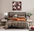 Vintage Flowers Wall Art Paintings Print on Canvas 4 Panels Blooming Lily Pictures for Bedroom Decoration Framed Floral Artwork - 12x12inchx4pcs