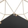 Free shipping Iron Wall Mirror Radial Triangle Round Mirror Iron Wall Mirror Decorative Mirror 25.5inch  Golden  YJ - Gold