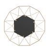 Free shipping Iron Wall Mirror Radial Triangle Round Mirror Iron Wall Mirror Decorative Mirror 25.5inch  Golden  YJ - Gold