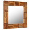 Wall Mirror Solid Reclaimed Wood 23.6"x23.6" - Brown