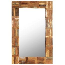 Wall Mirror Solid Reclaimed Wood 23.6"x35.4" - Brown