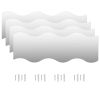 Wall Mirrors 4 pcs 23.6"x7.3" cm Wave Glass - Silver