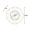 Free shipping Iron Wall Mirror Radial Triangle Round Mirror Iron Wall Mirror Decorative Mirror 25.5inch  Golden  YJ - Gold