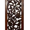 Mango Wood Wall Panel Hand Crafted with Leaves and Scroll Work Motif, Brown - BM80949
