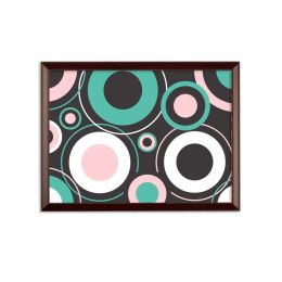 Black Green Pink Whimsical Circular Style Wall Plaque - M - 177.8mm x 228.6mm