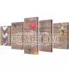 Canvas Wall Print Set Home Sweet Home Design 79" x 39" - Multicolour