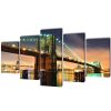 Canvas Wall Print Set Brooklyn Bridge 79" x 39" - Multicolour