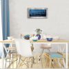 Bless This Food Quote Blue Wall Art Framed Artwork Ready to Hang for Living Room Home Decor - 20x40inchx1pcs